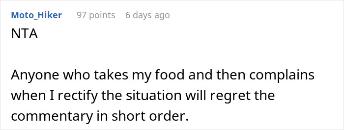 Woman With Dietary Needs Brings Food, In-Laws Eat It All, Call Her Names