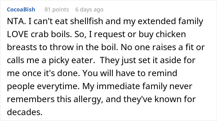 Woman With Dietary Needs Brings Food, In-Laws Eat It All, Call Her Names