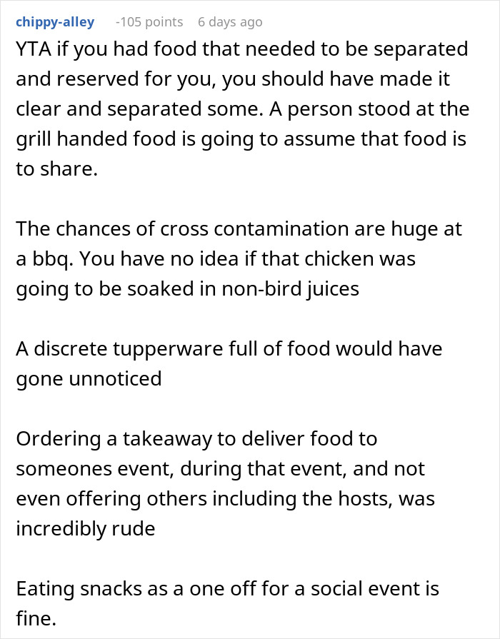 Woman With Dietary Needs Brings Food, In-Laws Eat It All, Call Her Names
