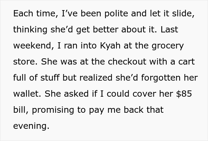 Lady Borrows Everything But The Kitchen Sink, Expects Neighbor To Cover Her $85 Grocery Bill Too