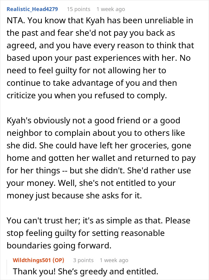 Lady Borrows Everything But The Kitchen Sink, Expects Neighbor To Cover Her $85 Grocery Bill Too