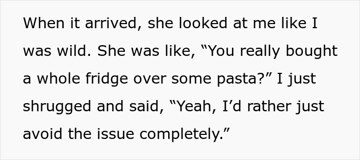 Woman Loses Homemade Pasta To Friend’s Sticky Fingers, Gets A Mini Fridge To Keep Goodies Safe
