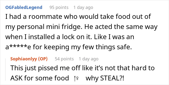 Woman Loses Homemade Pasta To Friend’s Sticky Fingers, Gets A Mini Fridge To Keep Goodies Safe