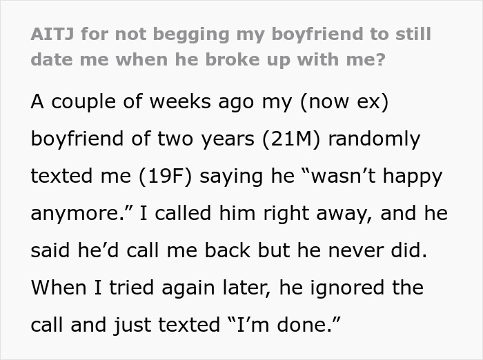 BF Breaks Up Without Warning, Blocks Contact, Then Claims He Was Waiting For Her To Fight For Him