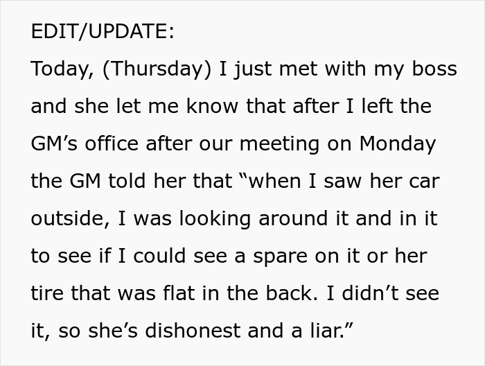 Employee Misses Work Due To Flat Tire, GM Goes Out Of Their Way To Check &#8220;The Truth&#8221;