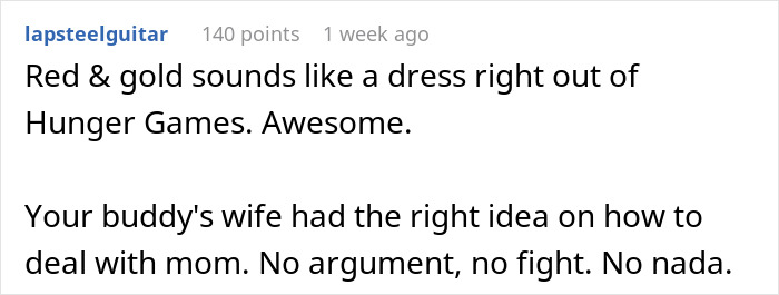Bride Outsmarts Her Attention-Seeking Mom Who Wears A White Dress By Picking Red For Her Gown