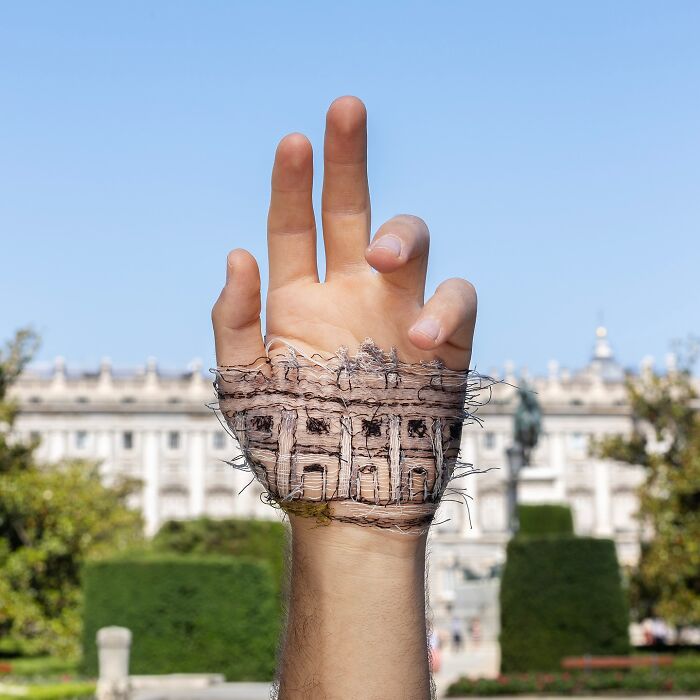 21 Emotional Photos Of A Man Who Stitches Landscapes Into His Skin