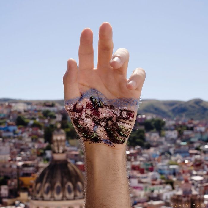 21 Emotional Photos Of A Man Who Stitches Landscapes Into His Skin