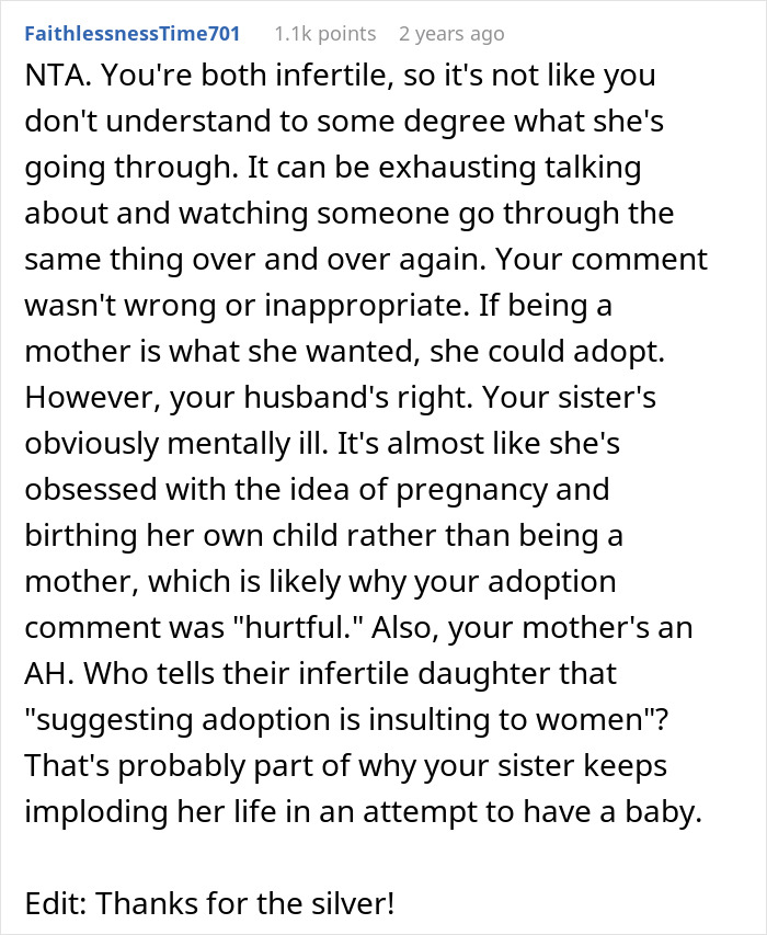 Baby-Mad Woman Can’t Conceive, Burns Through 2 Marriages, Has Meltdown When Sis Suggests She Adopt