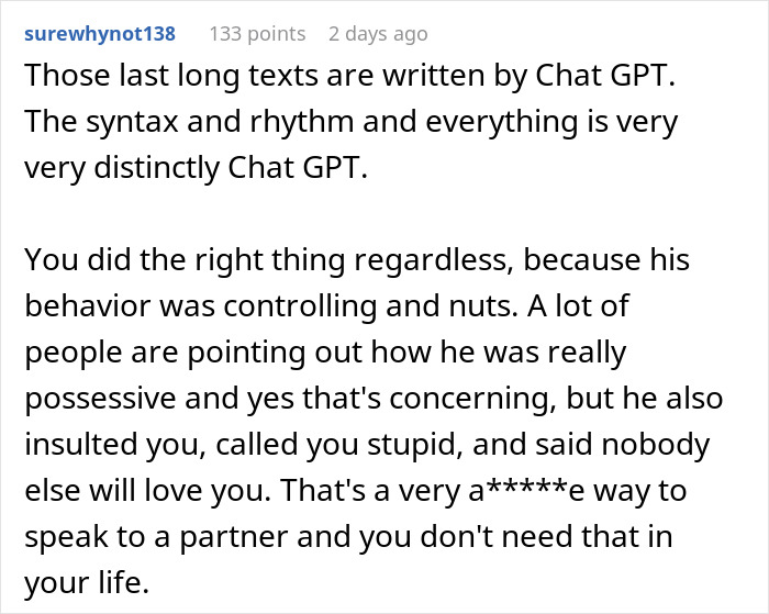 Jealous BF Berates GF For Being Nice To A Stranger, She Dumps Him And His Apologies Don’t Work