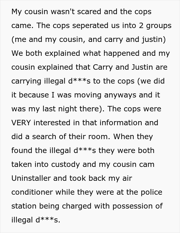 “Slammed The Door”: Roommates Refuse To Give Back AC, Get Busted For Illegal Activities
