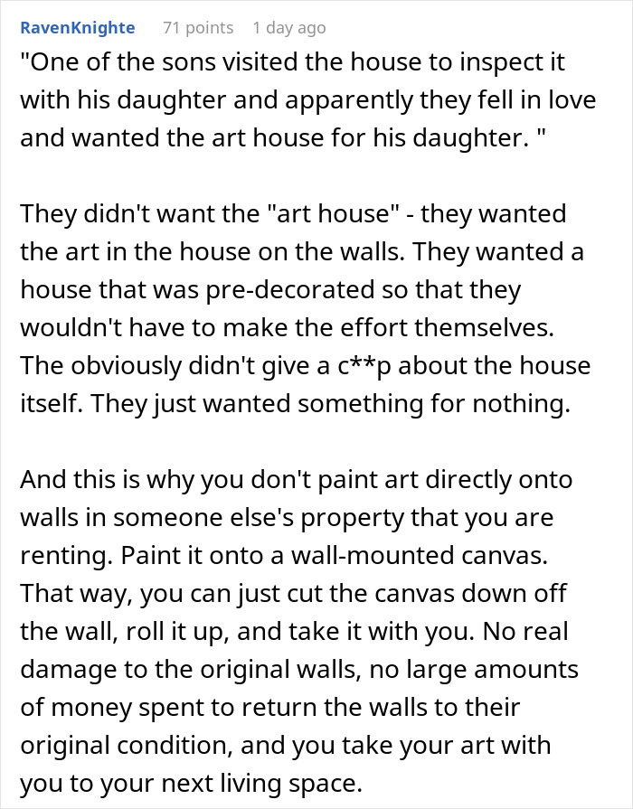 Landlord Evicts Tenant So They Can Steal Her Art, Has No Idea What’s Coming