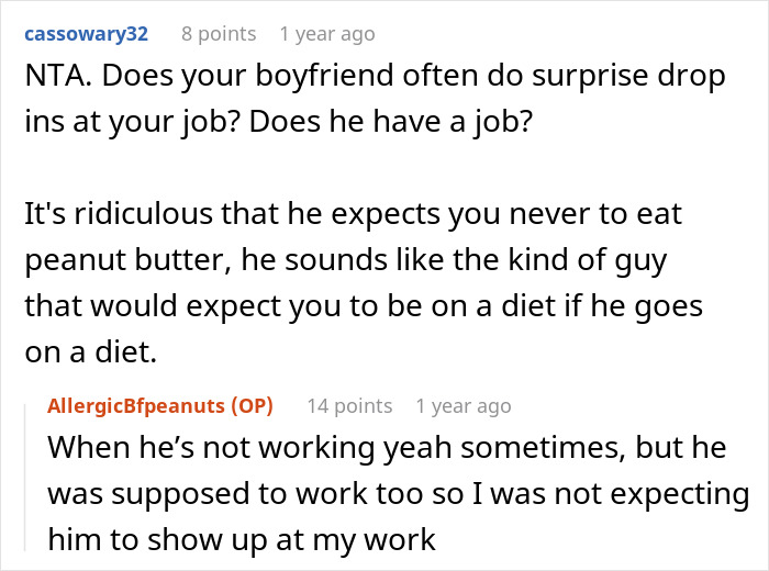 Man Upset GF Bought Herself A Peanut Butter Cake To Eat At Work Knowing He Can’t Eat It