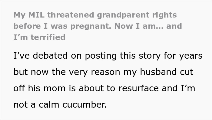Woman Is Convinced MIL Was Poisoning Her, Ends Contact But Fears Pregnancy Might Change Everything