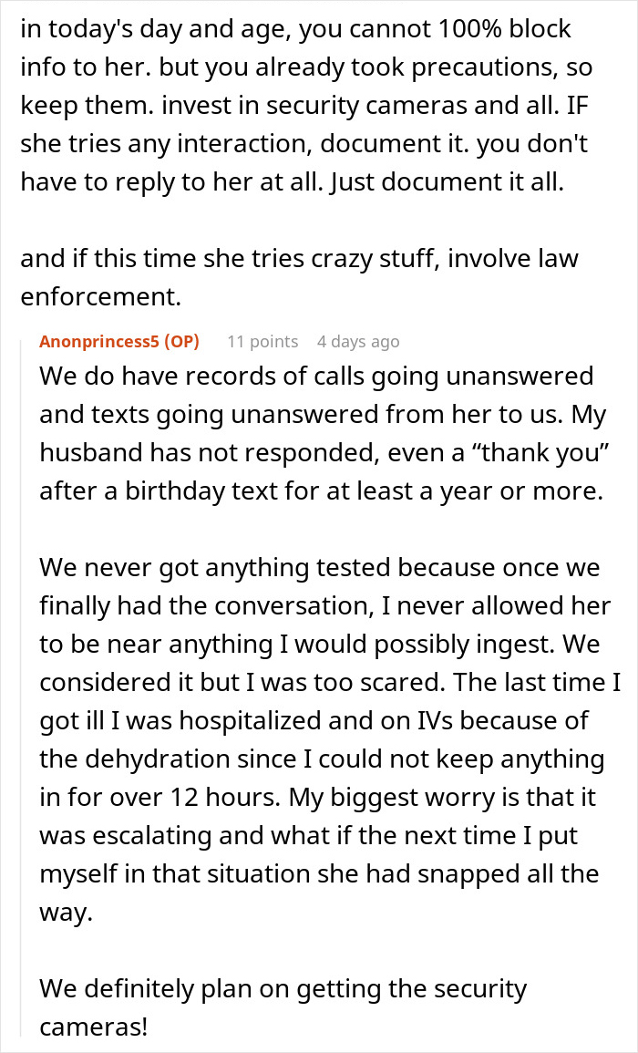 Woman Is Convinced MIL Was Poisoning Her, Ends Contact But Fears Pregnancy Might Change Everything