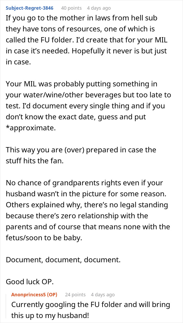 Woman Is Convinced MIL Was Poisoning Her, Ends Contact But Fears Pregnancy Might Change Everything