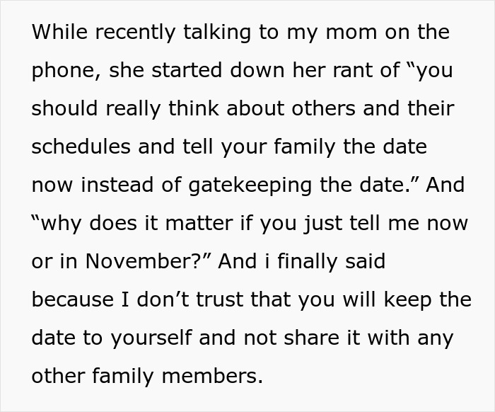 Bride Cuts Mom Off From Key Wedding Plans After She Turns Proposal Into A Mass Family Update