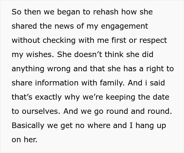 Bride Cuts Mom Off From Key Wedding Plans After She Turns Proposal Into A Mass Family Update
