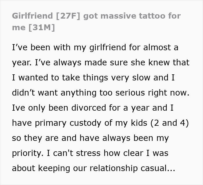“Yikes”: Folks Shocked By GF Tattooing All Of BF&#8217;s Tattoos On Her Own Body, He Wants To End Things