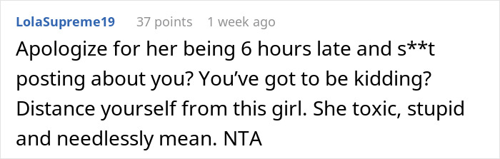 “AITA For Refusing To Let My Friend Into My House After She Was Over 6 Hours Late?”