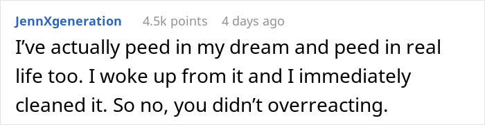 “Boyfriend Peed The Bed And Is Mad At Me For My Response”