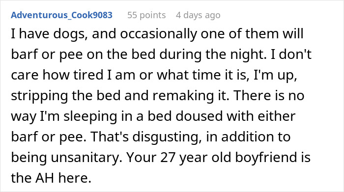 “Boyfriend Peed The Bed And Is Mad At Me For My Response”