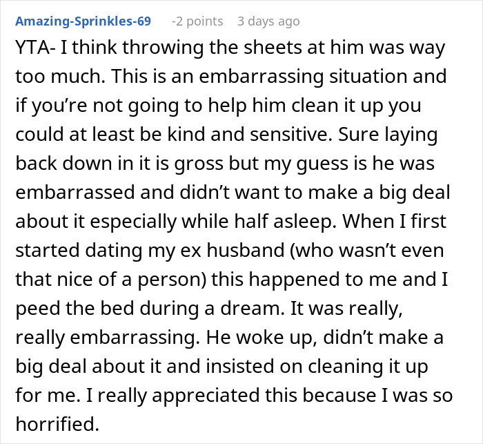 “Boyfriend Peed The Bed And Is Mad At Me For My Response”