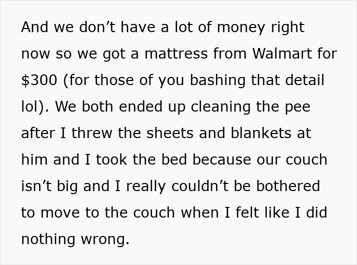 “Boyfriend Peed The Bed And Is Mad At Me For My Response”