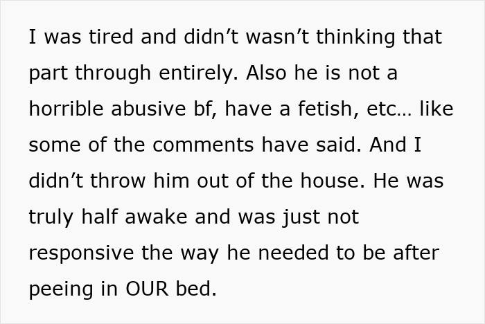 “Boyfriend Peed The Bed And Is Mad At Me For My Response”