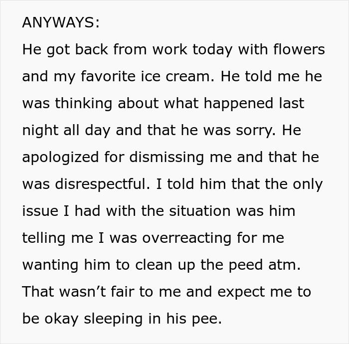 “Boyfriend Peed The Bed And Is Mad At Me For My Response”