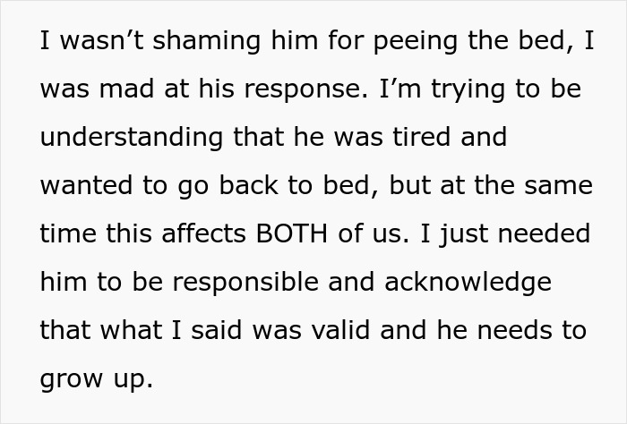 “Boyfriend Peed The Bed And Is Mad At Me For My Response”