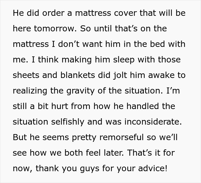 “Boyfriend Peed The Bed And Is Mad At Me For My Response”