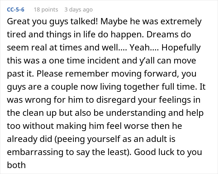 “Boyfriend Peed The Bed And Is Mad At Me For My Response”