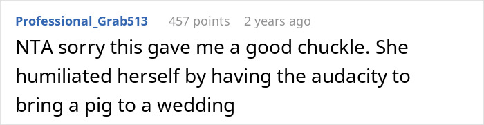 Mom Of The Bride Told She Can’t Bring Her Pet Pig To The Wedding, Does It Anyway And Ruins It