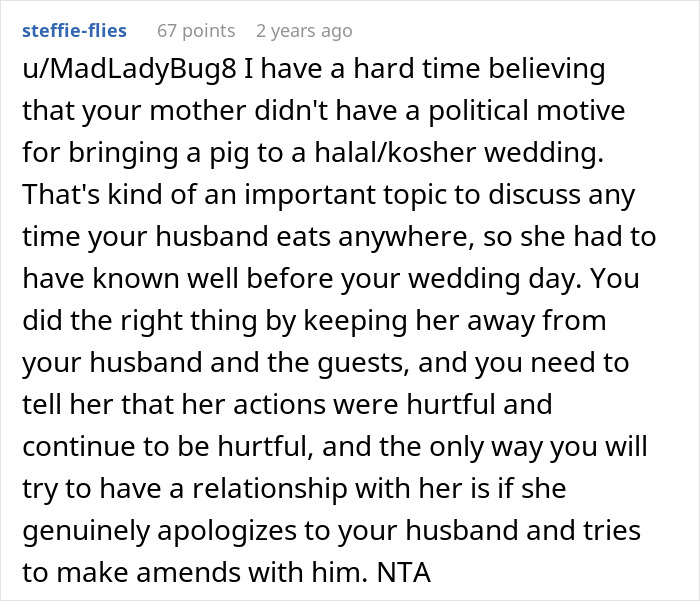 Mom Of The Bride Told She Can’t Bring Her Pet Pig To The Wedding, Does It Anyway And Ruins It