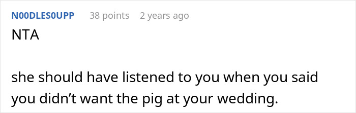 Mom Of The Bride Told She Can’t Bring Her Pet Pig To The Wedding, Does It Anyway And Ruins It