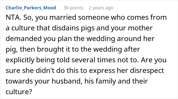 Mom Of The Bride Told She Can’t Bring Her Pet Pig To The Wedding, Does It Anyway And Ruins It