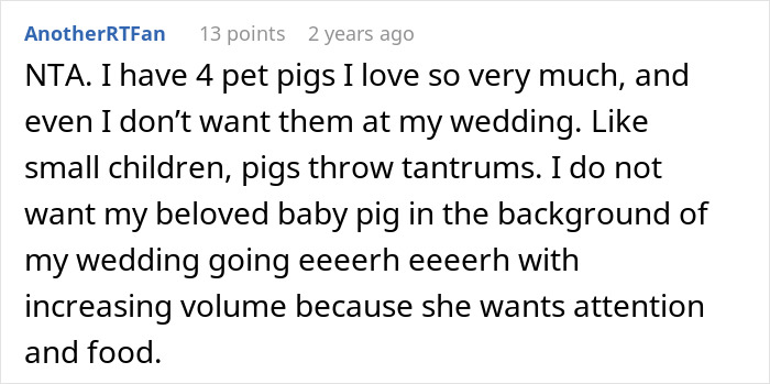 Mom Of The Bride Told She Can’t Bring Her Pet Pig To The Wedding, Does It Anyway And Ruins It