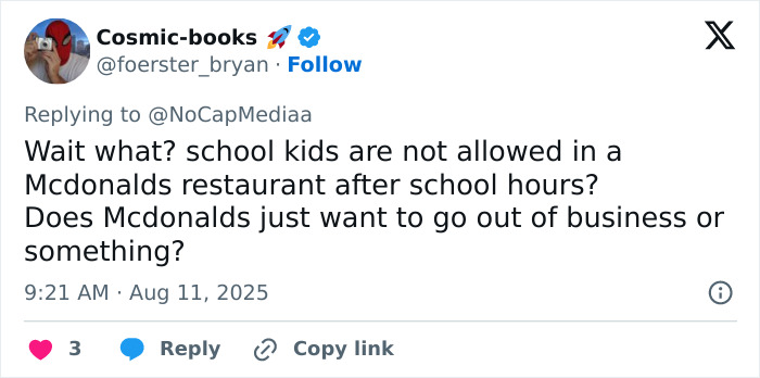 Massive Outrage After McDonald&#8217;s Calls Cops On 13YO School Girl Over New Policy