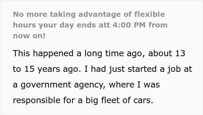 Boss Tries To Fix A Non-Issue By Banning Flexible Hours, Only Makes Things Worse