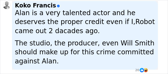Actor Says I, Robot Dropped Him From Publicity For Scoring Higher With Audiences Than Smith