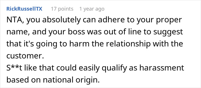 Immigrant Employee Rejects Manager’s Request To Use &#8220;American Name&#8221; To Please Client