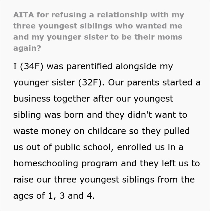 Teens Forced To Be Parents For Their 1, 3 And 4YO Siblings, Years Later Refuse To Reconnect