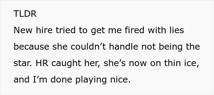 Toxic Newbie Spreads Lies, Tries To Get Colleague Fired, Ends Up In Hot Water With HR