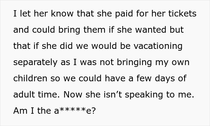 Entitled Lady Decides To Bring Her Kids Along On Couple&#8217;s Kid-Free Vacation, Gets Mad When Uninvited