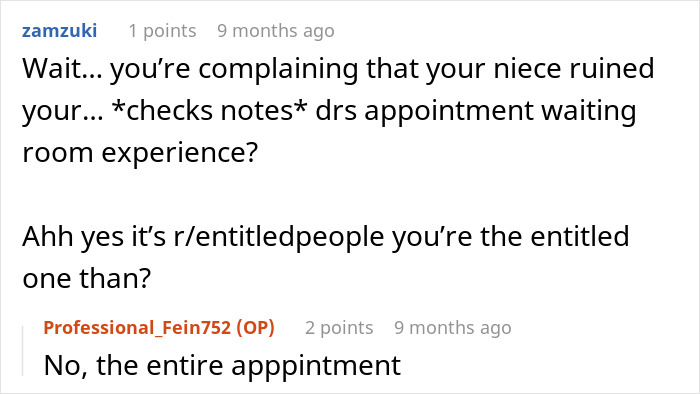 18YO Too Angry To Speak When Niece Ruins His Doctor’s Appointment Because Mom Takes Her With Them