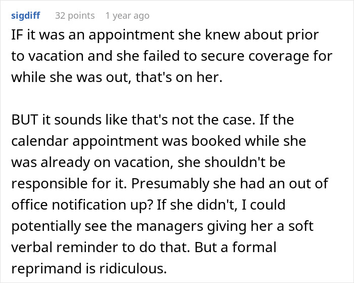 Employee Doesn’t Show Up To A Meet Because She’s Off, Boss Hands Her A Formal Reprimand