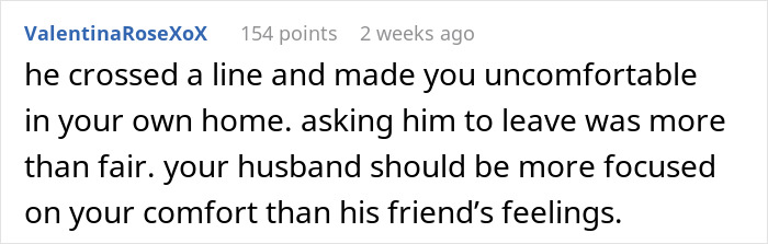Wife Refuses To Let Husband’s Friend Stay After He Makes Unwelcome Comment About Her Looks