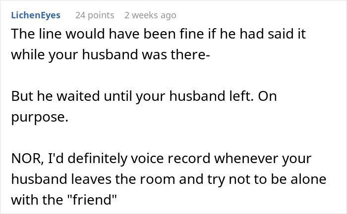 Wife Refuses To Let Husband’s Friend Stay After He Makes Unwelcome Comment About Her Looks