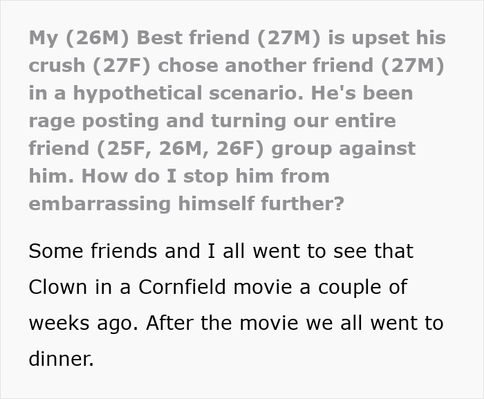 Guy’s Behavior Turns Disturbing After Crush Picks Someone Else In A Silly Hypothetical Situation